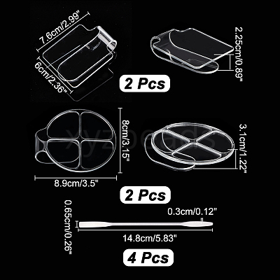 4Pcs Handheld Cosmetic Palette AJEW-GL0001-51-1