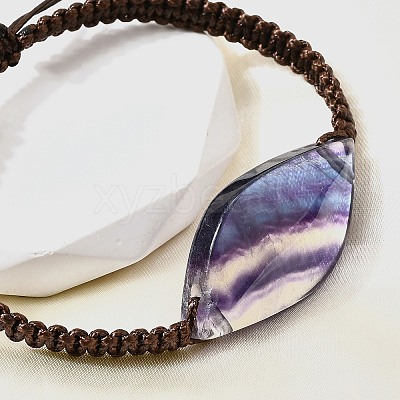 Natural Fluorite Beads Braided Bead Bracelets BJEW-Q070-01F-1
