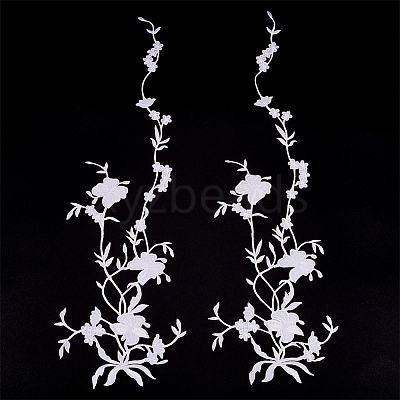 Polyester Embroidery Flower Lace Appliques DIY-WH0504-262-1
