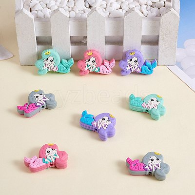 12Pcs 4 Colors Silicone Focal Beads JX774A-1