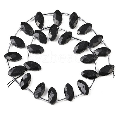 Natural Black Tourmaline Beads Strands G-P607-A03-01-1
