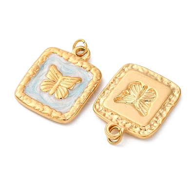 304 Stainless Steel Enamel Pendants STAS-U061-37G-A05-1
