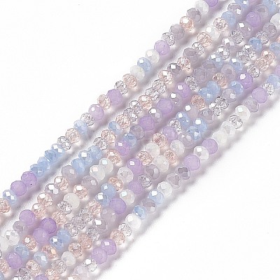 Electroplate Glass Beads Strands EGLA-S192-001A-B11-1