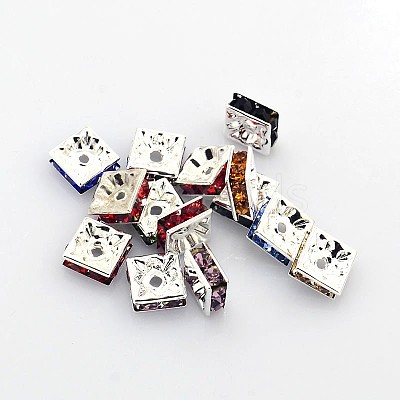 Brass Rhinestone Spacer Beads RSB074NFS-1