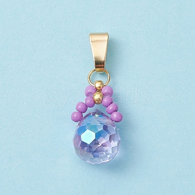 Glass Seed Beaded Pendants PALLOY-MZ00590-05-1