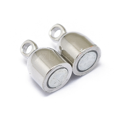Rack Plating Brass Magnetic Clasps with Loops KK-F801-05-P-1
