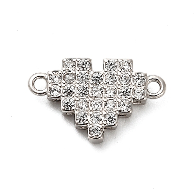925 Sterling Silver Micro Pave Cubic Zirconia Connector Charms STER-U009-03P-01-1