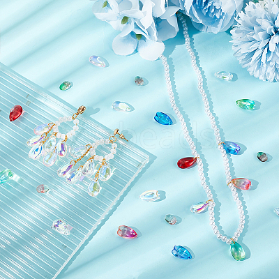 200Pcs 10 Styles Transparent Glass Charms GLAA-GA0001-67-1