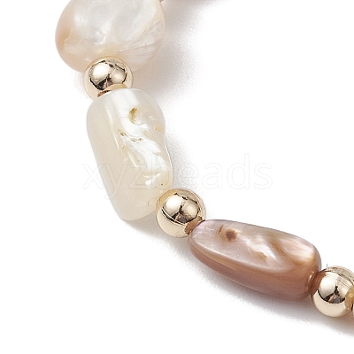 Natural Seashell Beaded Stretch Bracelets for Women BJEW-JB10932-1