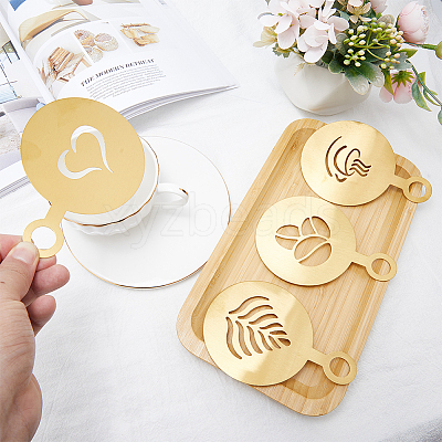 430 Stainless Steel Coffee Latte Art Molds AJEW-WH0038-40G-1