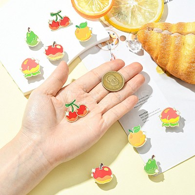 10Pcs 5 Styles Fruit Enamel Pin JEWB-CJ0003-20-1
