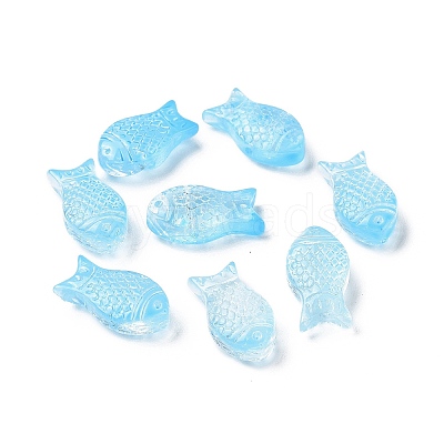 Transparent Spray Painted Glass Beads GLAA-I050-10E-1