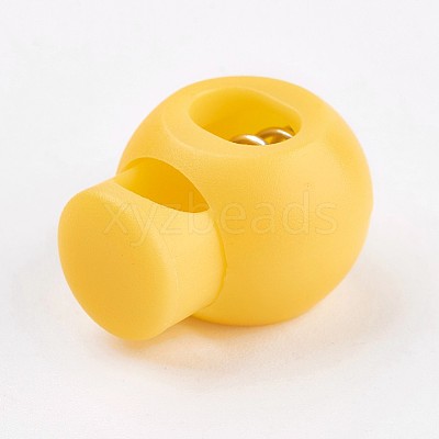 Plastic Iron Spring Cord Locks X-FIND-WH0017-10-1