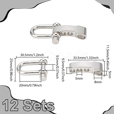 12 Sets Alloy Shackle Clasps FIND-UN0010-30-1