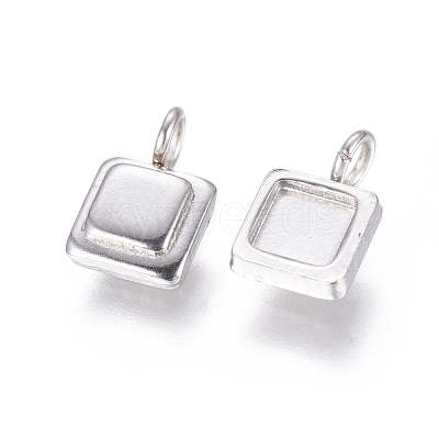 Non-Tarnish 304 Stainless Steel Pendant Cabochon Settings STAS-F222-024-1