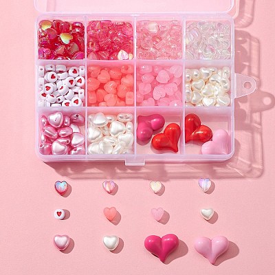 376Pcs 12 Style Transparent & Opaque & Imitation Jelly Acrylic & ABS Plastic Imitation Pearl Beads DIY-FS0003-34-1