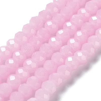 Baking Paint Imitation Jade Glass Bead Strands DGLA-A034-J8MM-A26-1