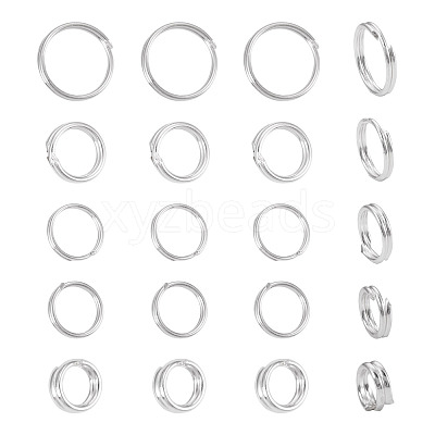 20Pcs 5 Styles 925 Sterling Silver Split Rings STER-TA0001-49-1