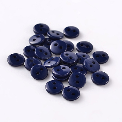 2-Hole Flat Round Resin Sewing Buttons for Costume Design BUTT-E119-20L-11-1