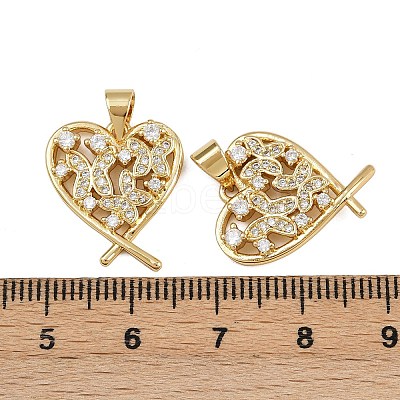 Brass Micro Pave Cubic Zirconia Pendants ZIRC-I367-12G-10-1