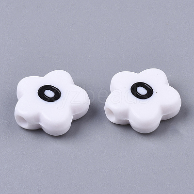 Opaque Spray Painted Acrylic Beads X-SACR-N009-21-1