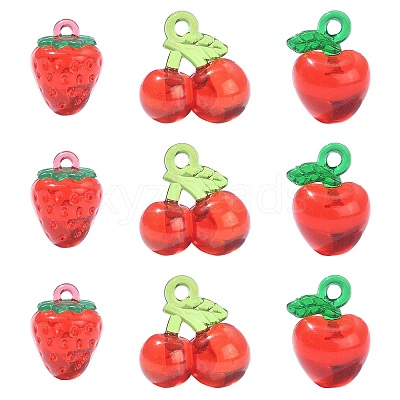 30Pcs 3 Styles Transparent Acrylic Pendants TACR-CJ0001-61-1