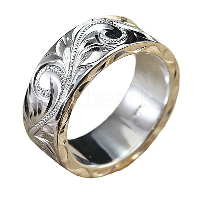 Sculptured Vine Pattern Brass Finger Rings for Women FS-WGD177A-01-1