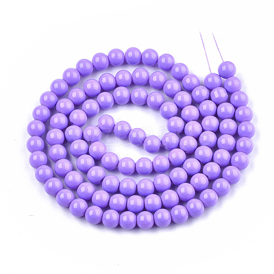 Painted Glass Bead Strands DGLA-S071-6mm-B38-1