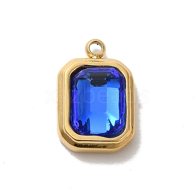 High Polished 304 Stainless Steel Glass Pendants STAS-L022-062G-07-1