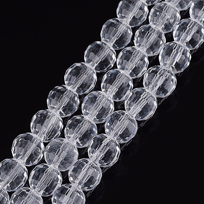 Transparent Glass Bead Strands X-GLAA-R095-8mm-15-1