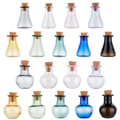 2 Sets 2 Style Dollhouse Miniature Glass Cork Bottles Ornament DJEW-PH0001-29-1
