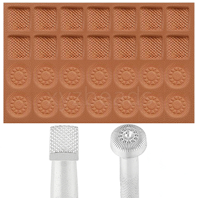 2Pcs 2 Styles DIY Alloy Steel Leathercraft Stamps TOOL-GF0003-53C-1