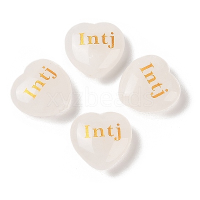 Natural Quartz Crystal Heart Engraving MBTI Figurines Statues for Home Office Desk Decorations G-K353-05B-1