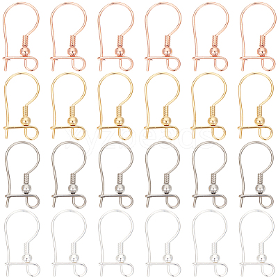 48Pcs 4 Colors 316L Surgical Stainless Steel Hoop Earring Findings STAS-SC0008-51-1