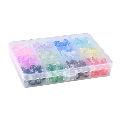 360Pcs 12 Colors Transparent Crackle Acrylic Beads CACR-YW0001-02-1