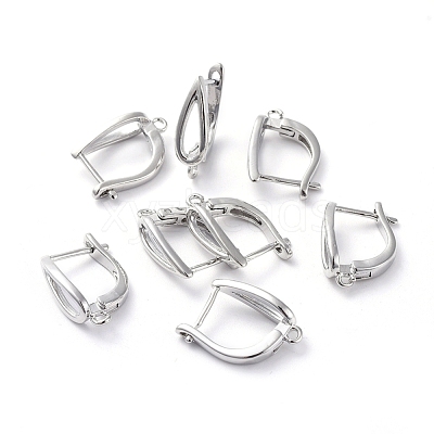 Brass Hoop Earring Findings with Latch Back Closure KK-L180-113P-1