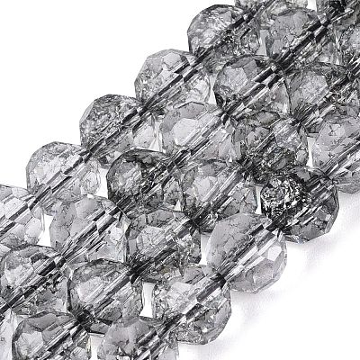Crackle Transparent Glass Beads Strands GLAA-N068-06A-01-1