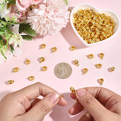 120Pcs Tibetan Style Alloy Rondelle Tube Bails FIND-PA0001-47G-1