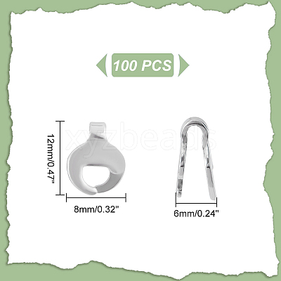 100Pcs 201 Stainless Steel Pendant Bails STAS-DC0012-47-1