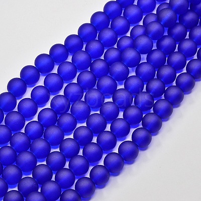 Baking Paint Transparent Glass Bead Strands GLAA-S031-4mm-09-1
