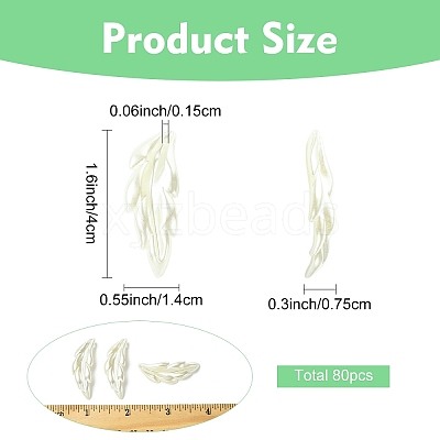 80Pcs ABS Plastic Imitation Pearl Pendants OACR-YW0003-40-1