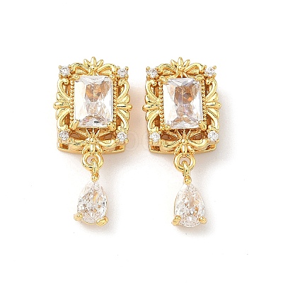 Brass Micro Pave Cubic Zirconia Beads KK-Z139-03G-02-1