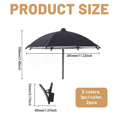 2 Bags 2 Colors Mini Polyester & Alloy Umbrella AJEW-CA0005-44-1