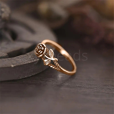 Alloy Rose Finger Rings WG6B24B-08-1