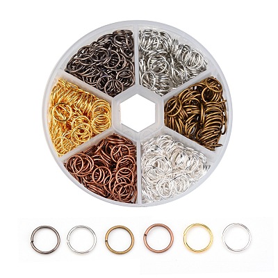 1 Box 6 Color Iron Open Jump Rings IFIN-JP0012-8mm-1