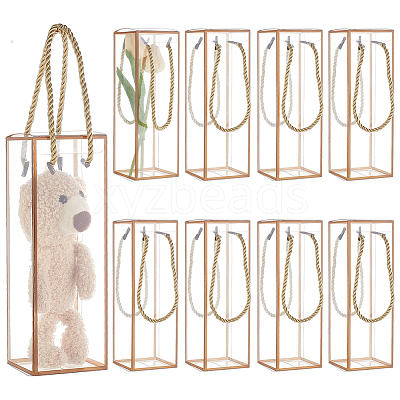 Transparent PET Plastic Gift Tote Boxes CON-WH0085-61C-01-1