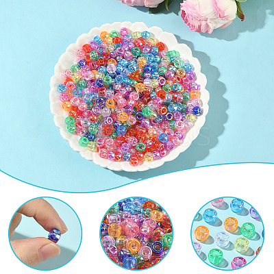 500Pcs UV Plating Acrylic Beads OACR-SP0001-85C-1