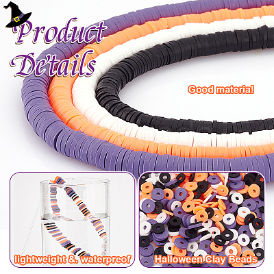 4 Strands 4 Colors Flat Round Handmade Polymer Clay Beads CLAY-PH0001-99-1