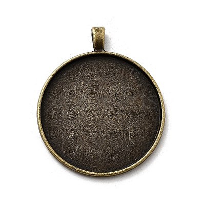 Vintage Tibetan Style Alloy Large Pendant Cabochon Settings TIBEP-M018-117AB-NF-1