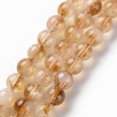 Heated Natural Citrine Beads Strands X-G-S362-105B-1